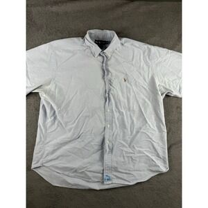 Ralph Lauren Blake Button Up 2XL Blue Short Sleeve 100% Cotton Men's
